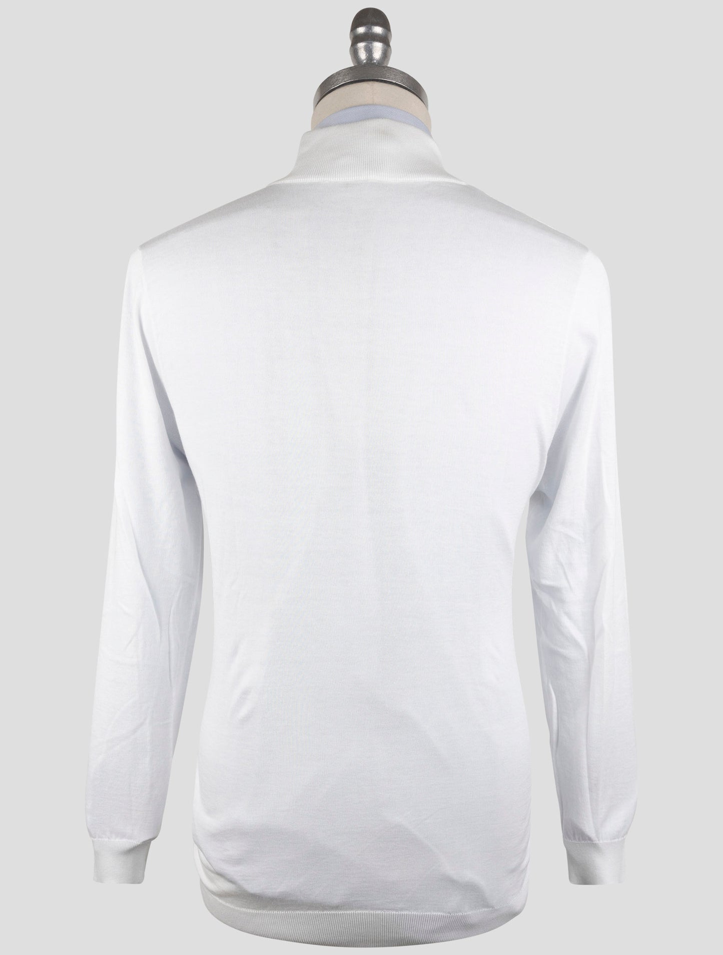 Kiton White Cotton Sweater Half Zip