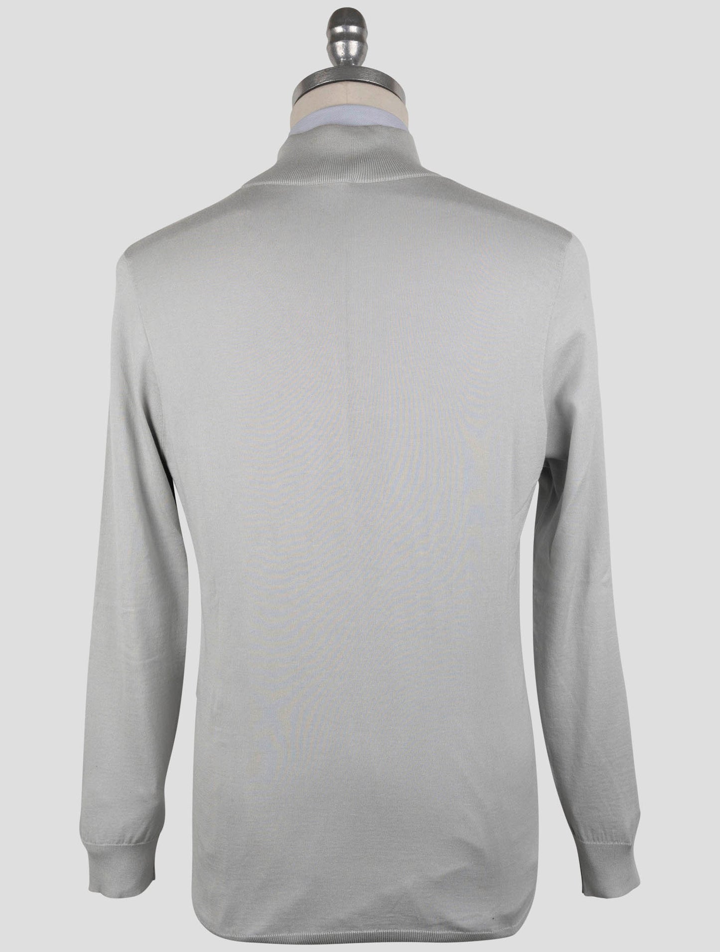 Kiton Gray Cotton Sweater Half Zip