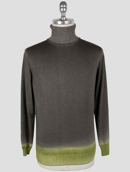 Kiton Gray Cashmere Silk Sweater Turtleneck