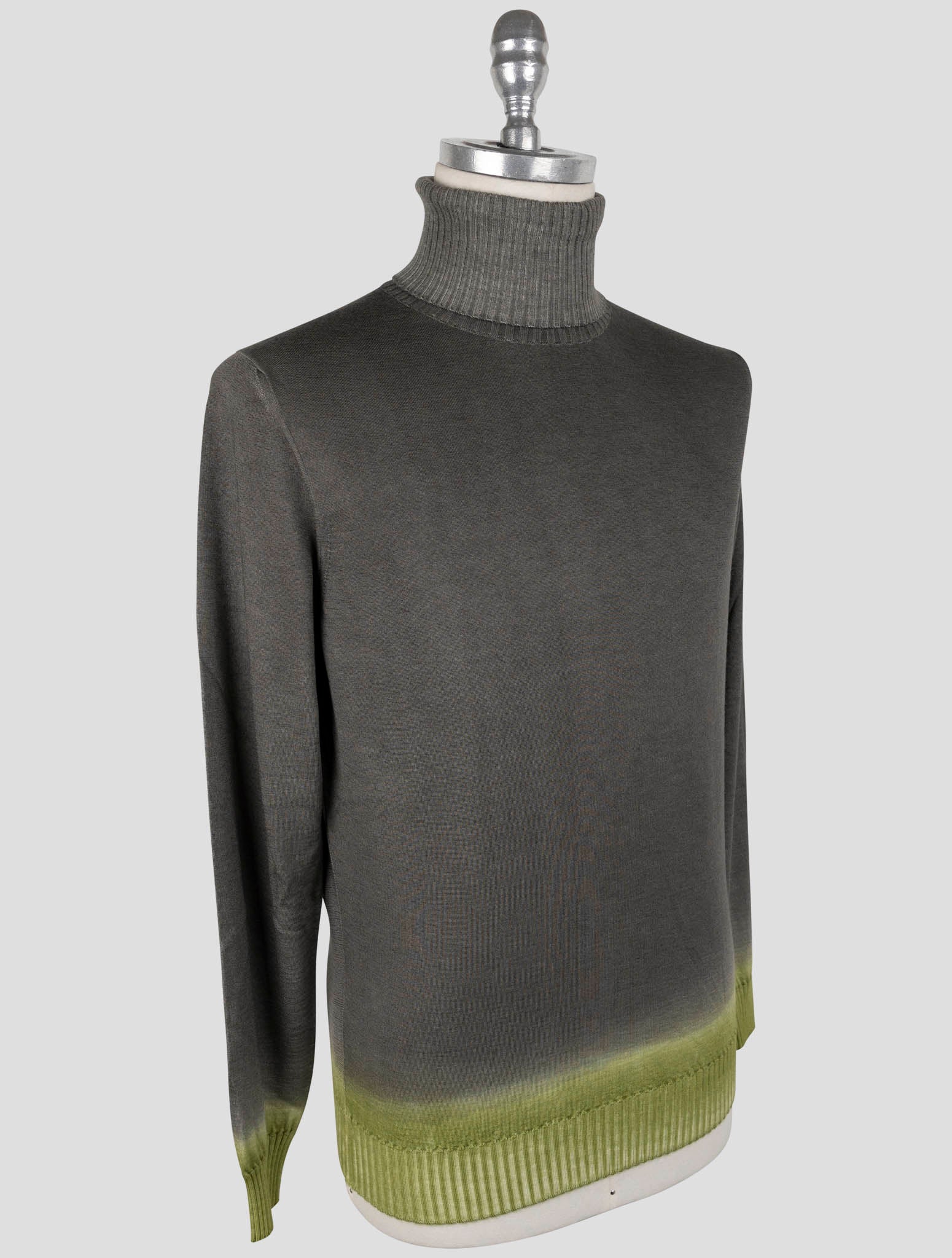 Kiton Gray Cashmere Silk Sweater Turtleneck