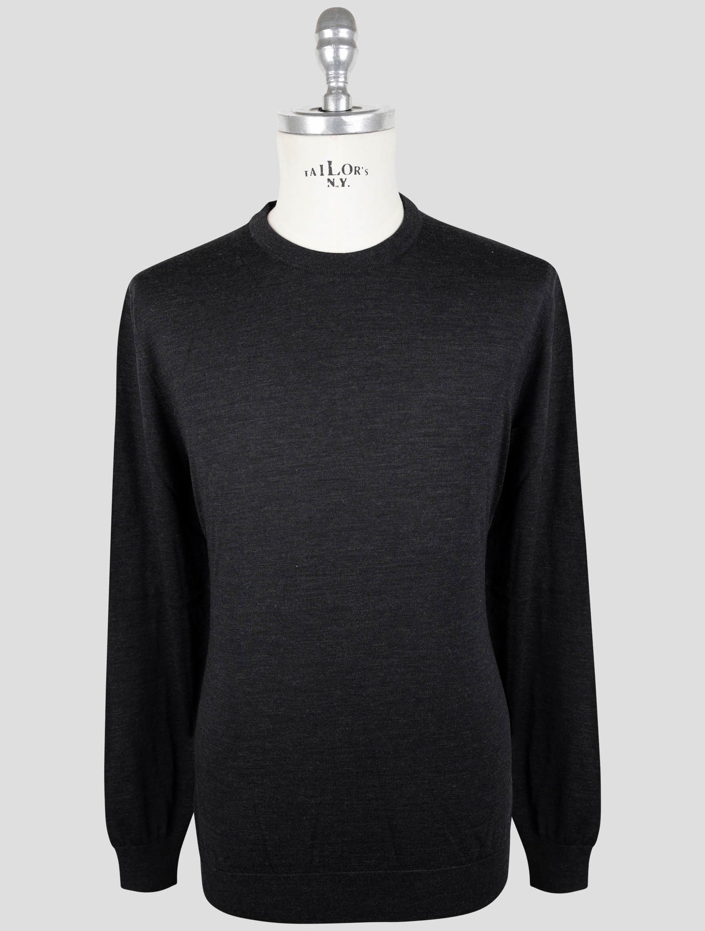 Kiton Dark Gray Wool 14 Micron Sweater Crewneck