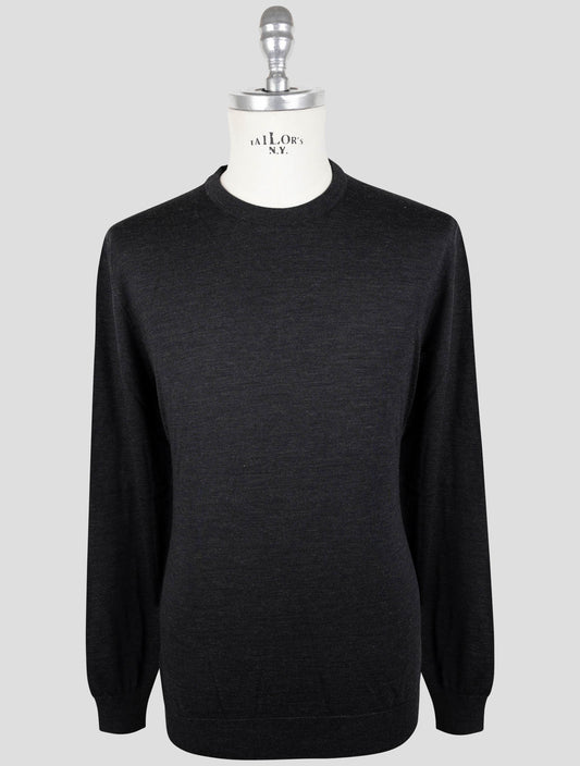 Kiton Dark Gray Wool 14 Micron Sweater Crewneck