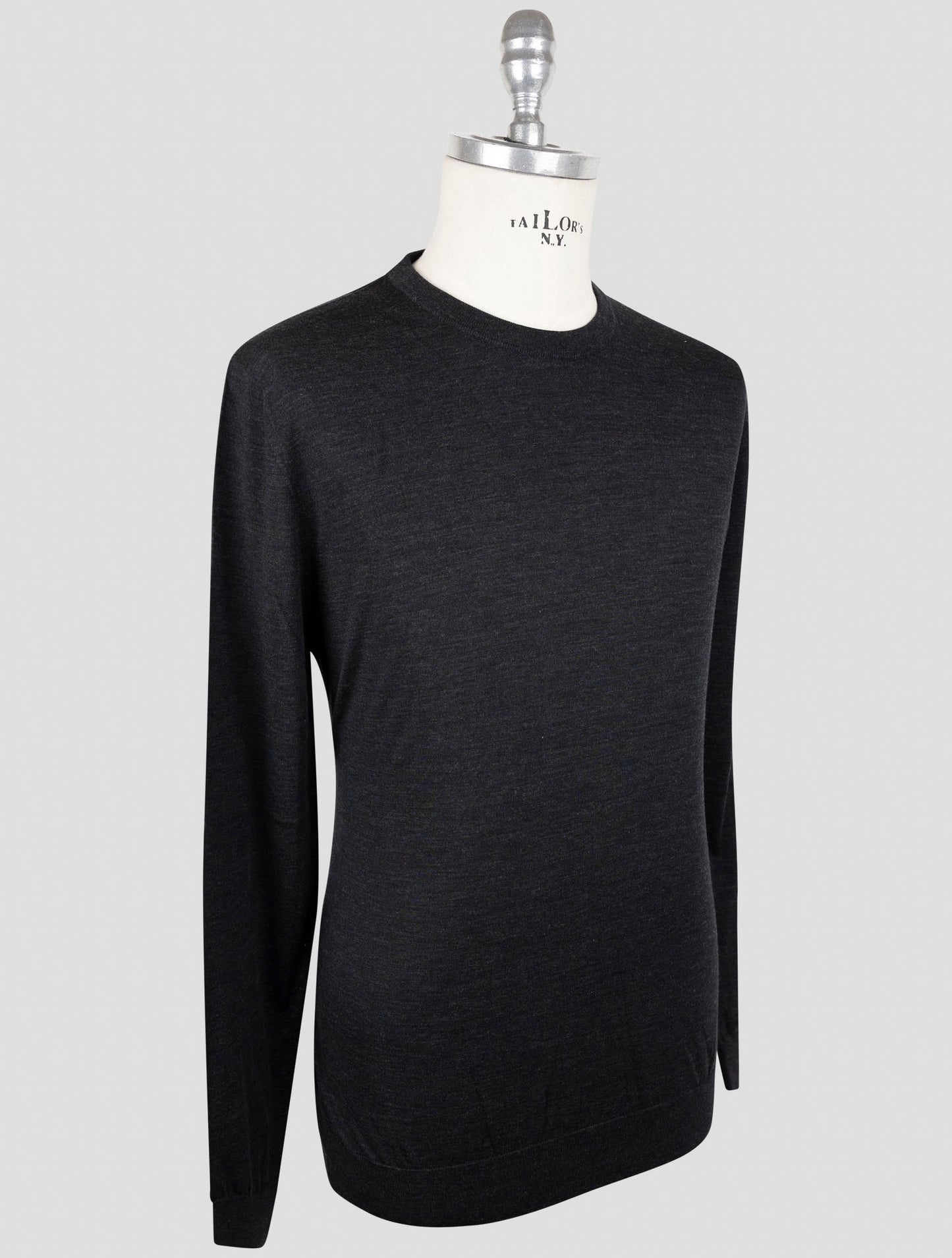 Kiton Dark Gray Wool 14 Micron Sweater Crewneck