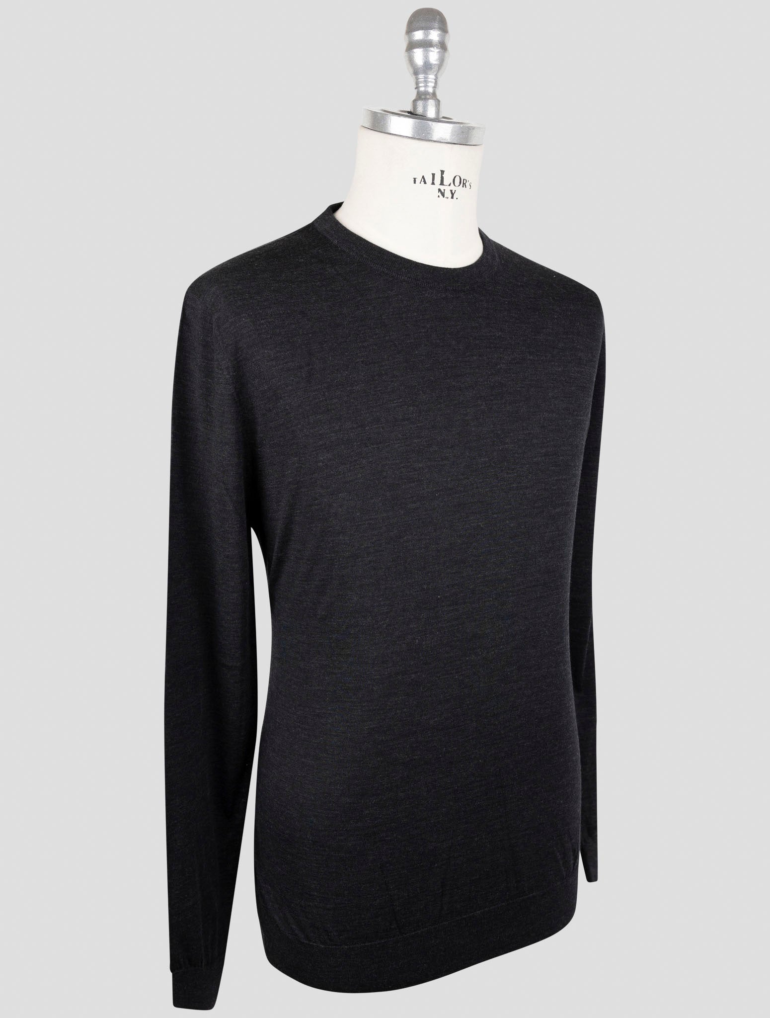 Kiton Dark Gray Wool 14 Micron Sweater Crewneck