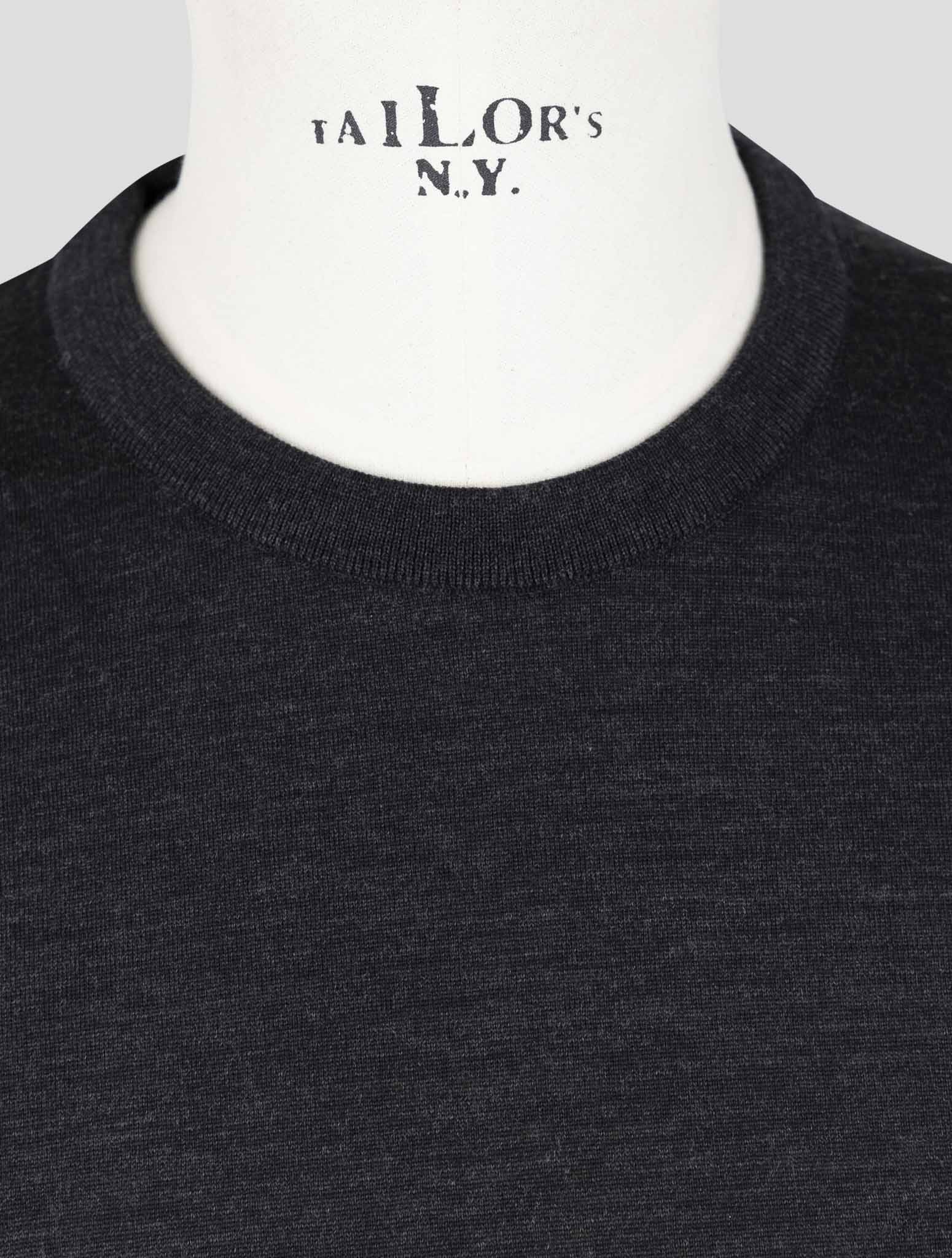 Kiton Dark Gray Wool 14 Micron Sweater Crewneck