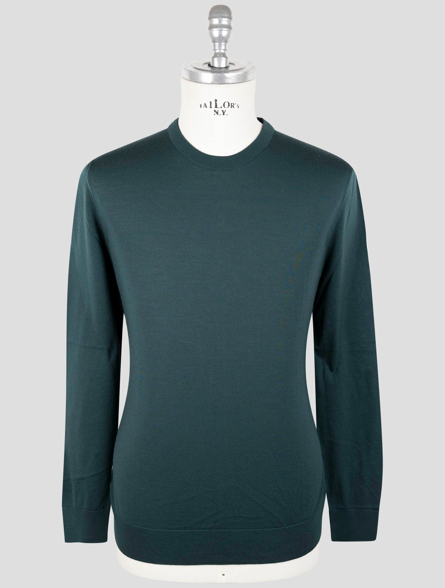Kiton Green Wool 14 Micron Sweater Crewneck