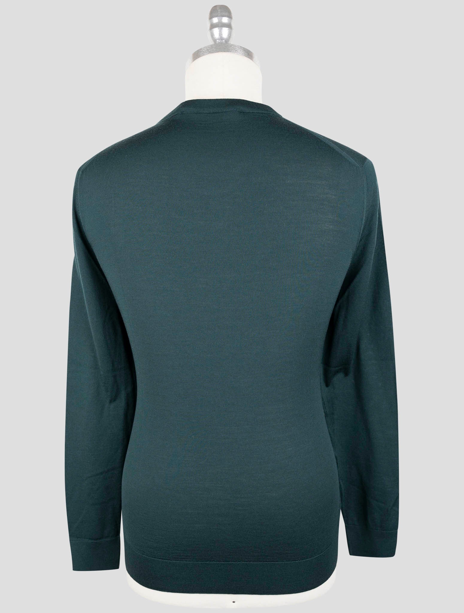 Kiton Green Wool 14 Micron Sweater Crewneck