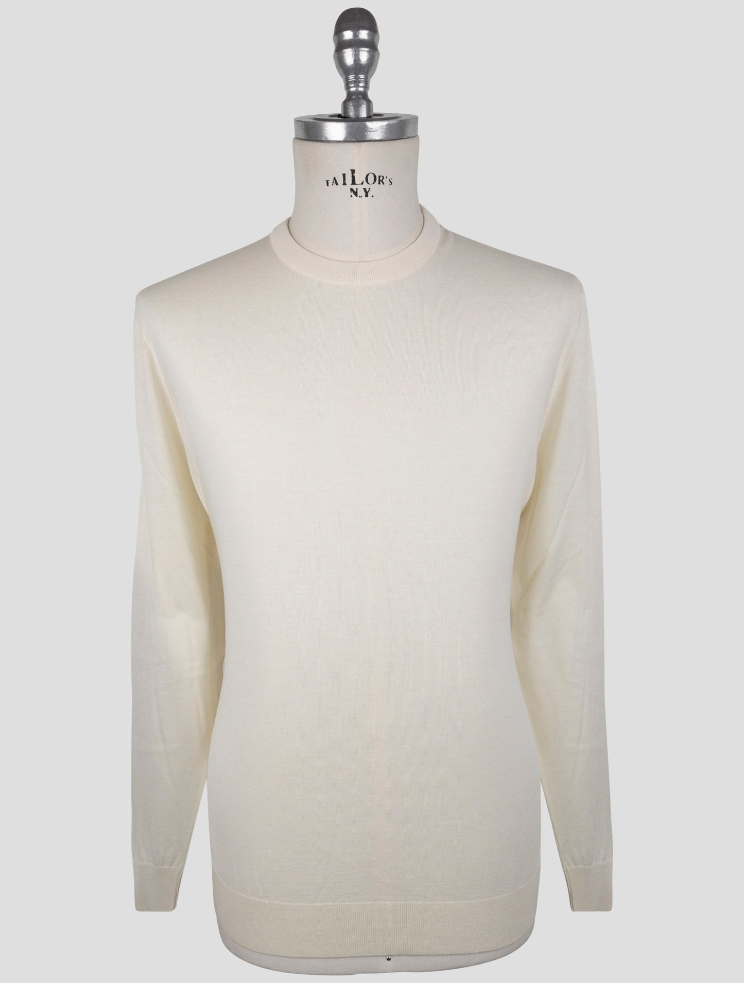 Kiton Beige Wool 14 Micron Sweater Crewneck
