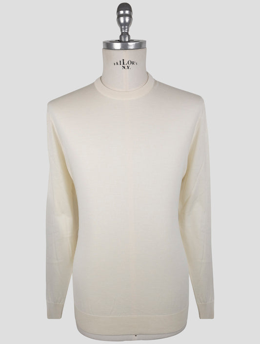 Kiton Beige Wool 14 Micron Sweater Crewneck