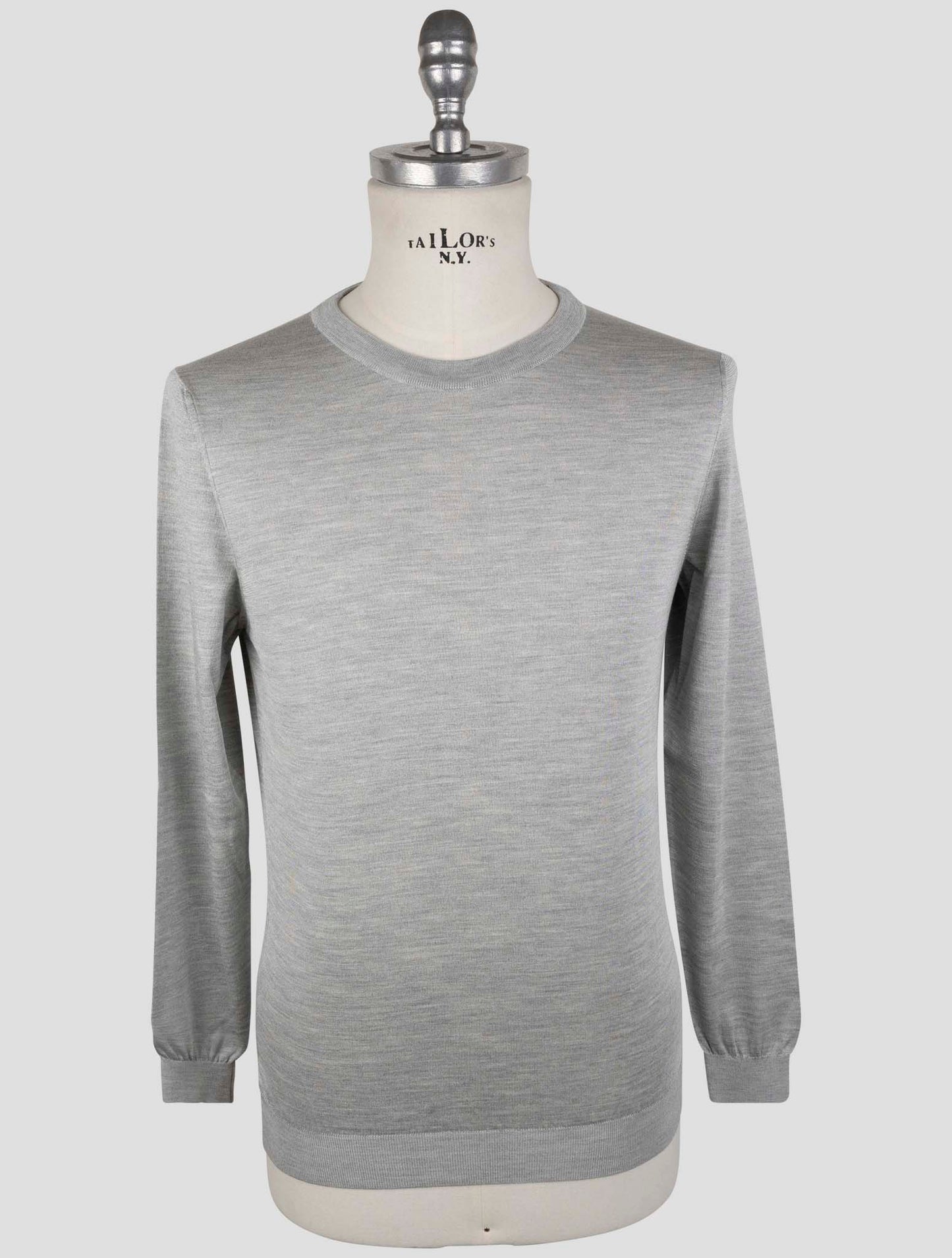 Kiton Gray Silk Sweater Crewneck