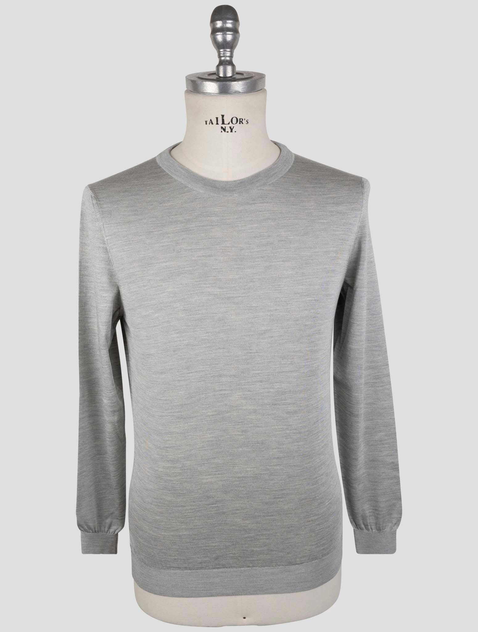 Kiton Gray Silk Sweater Crewneck