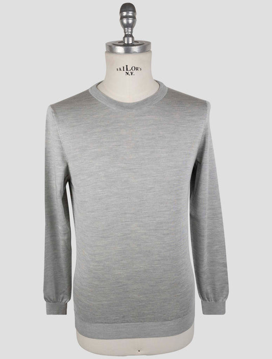 Kiton Gray Silk Sweater Crewneck