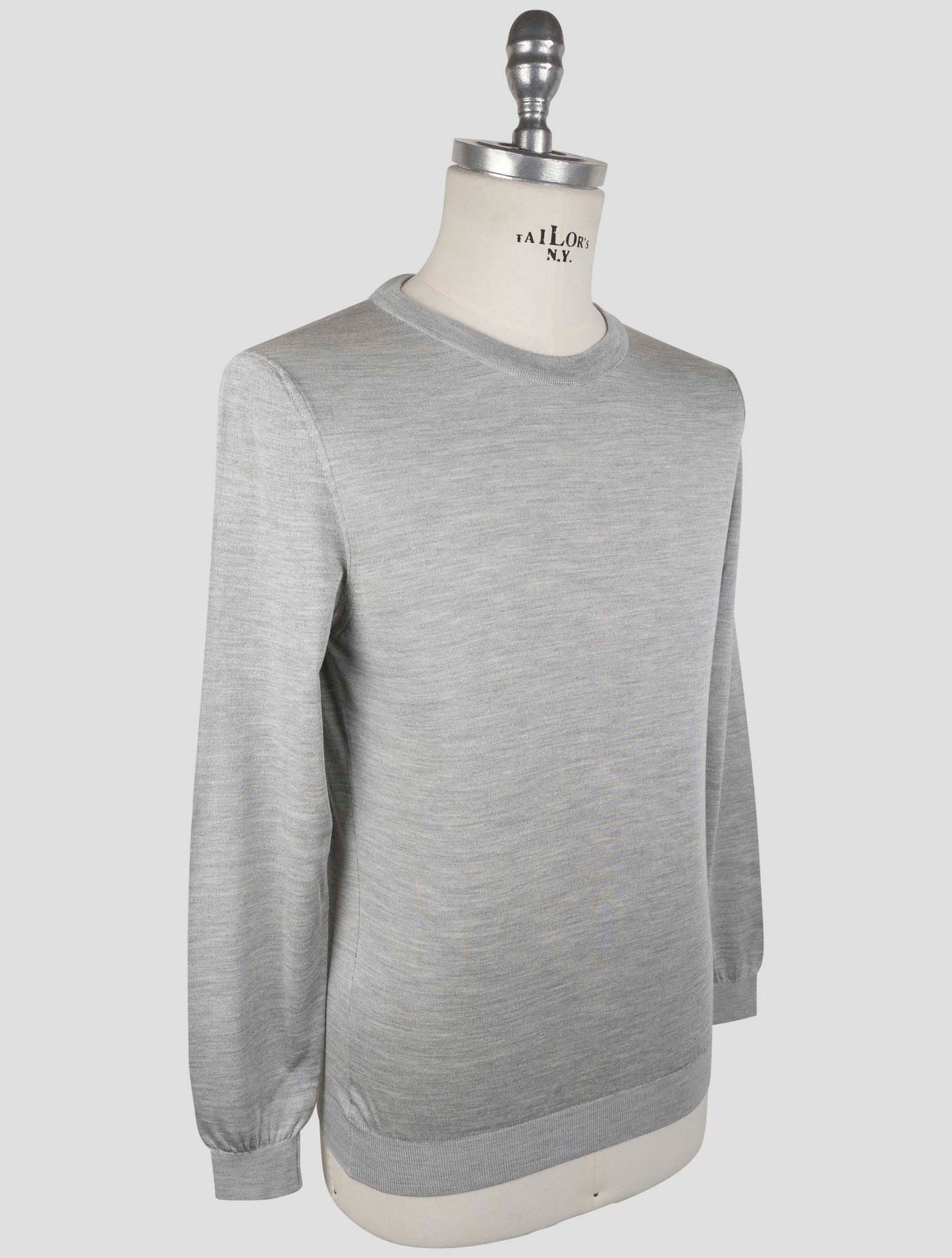 Kiton Gray Silk Sweater Crewneck