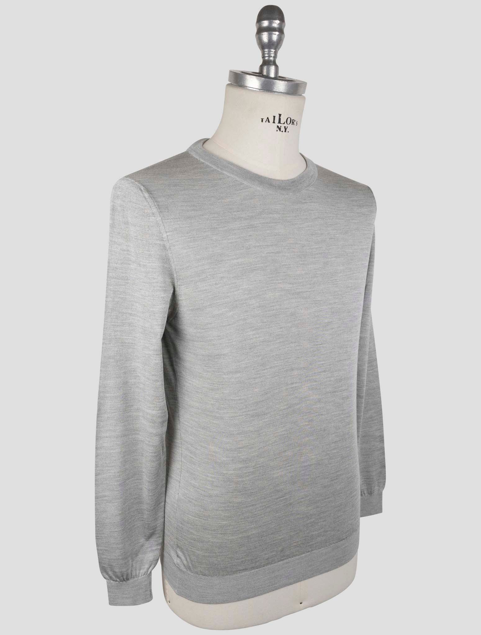 Kiton Gray Silk Sweater Crewneck