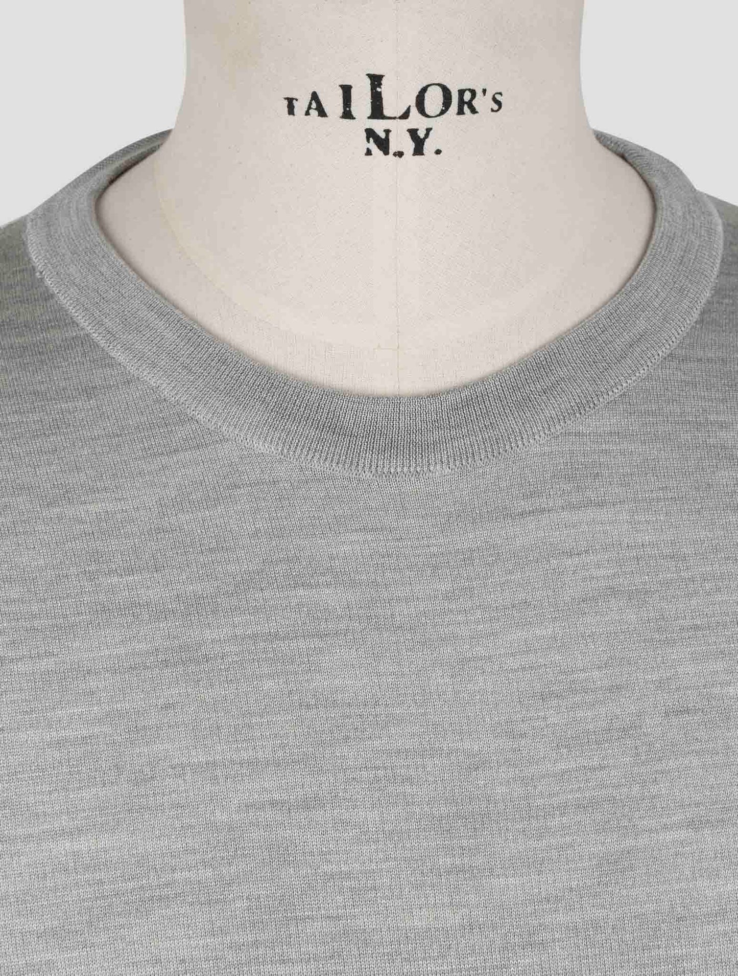 Kiton Gray Silk Sweater Crewneck