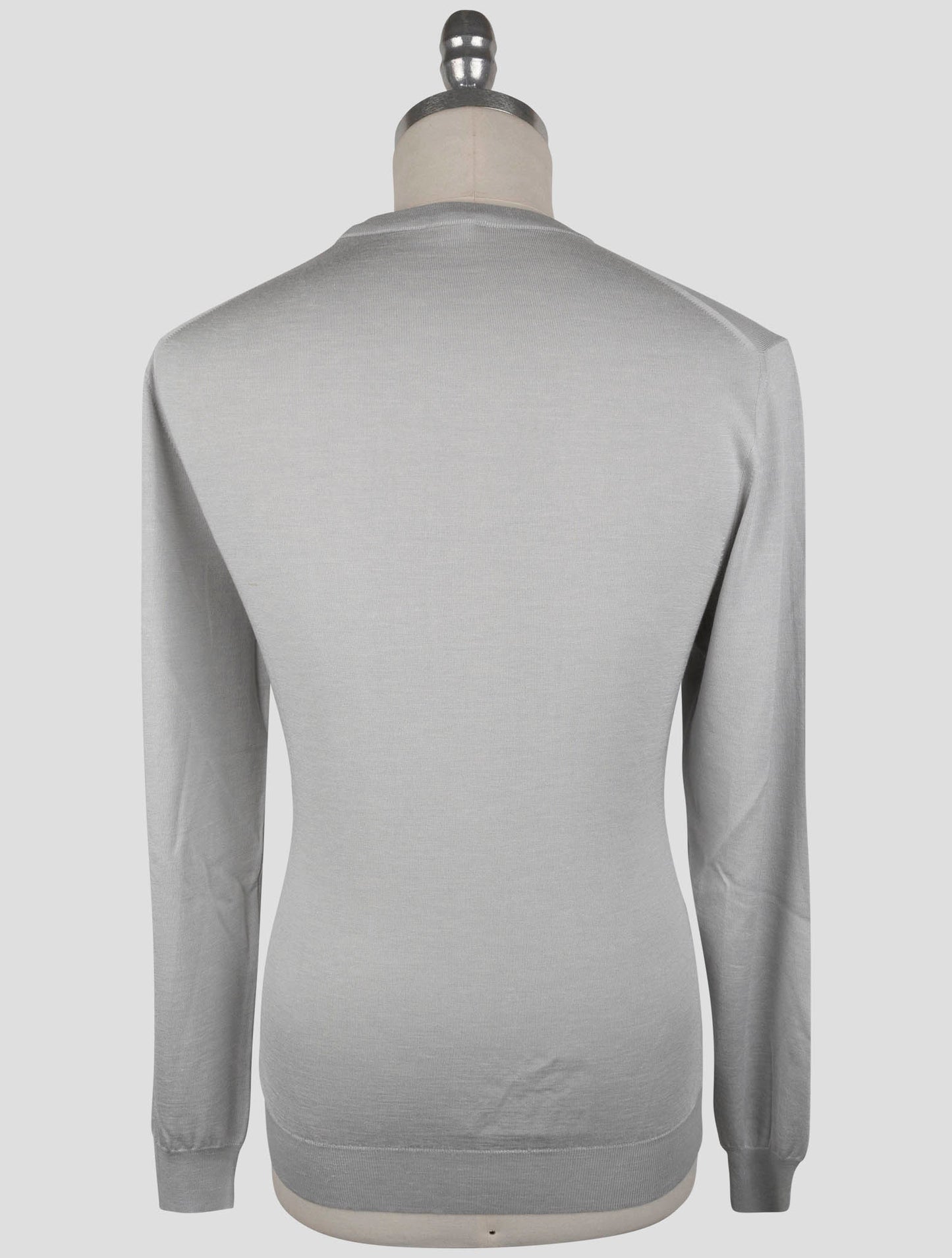 Kiton Gray Silk Cashmere Linen Sweater Crewneck