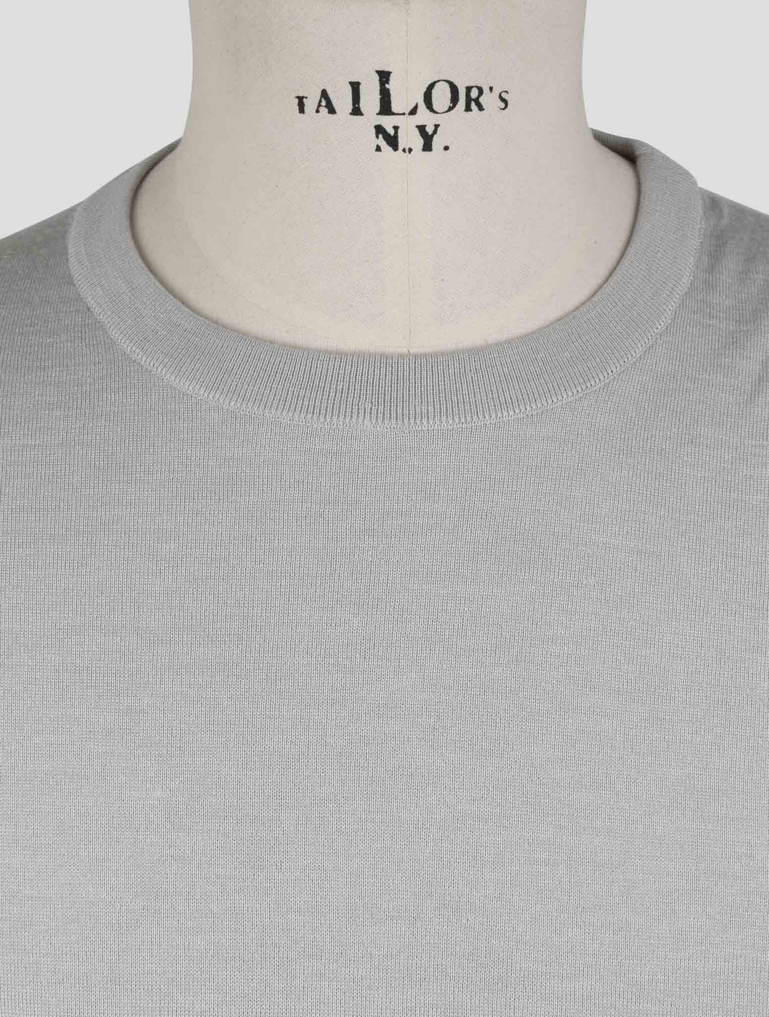 Kiton Gray Silk Cashmere Linen Sweater Crewneck