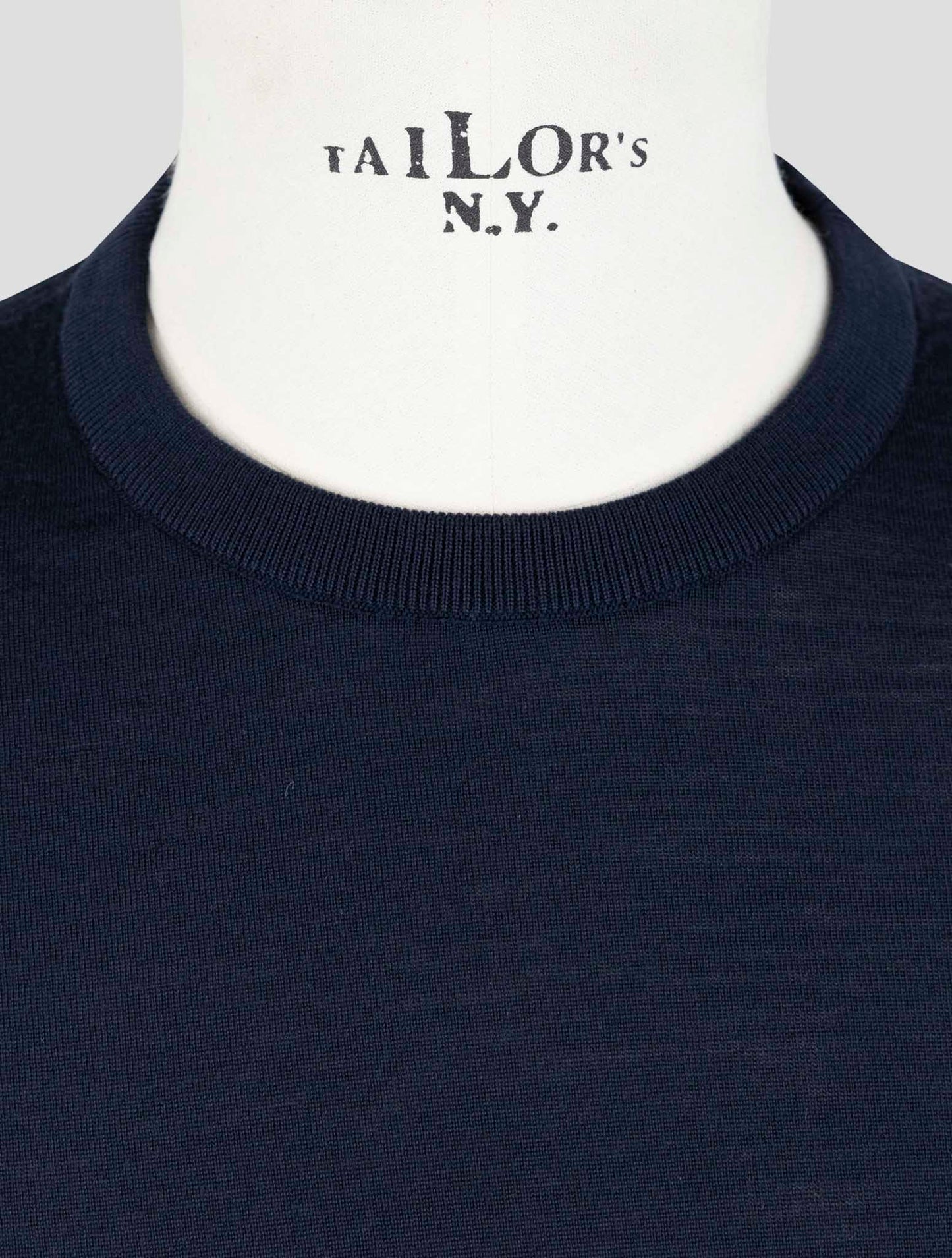 Kiton Blue Wool 14 Micron Sweater Crewneck