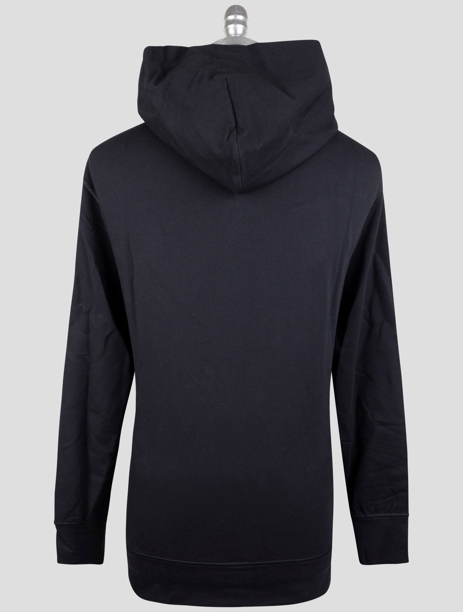 Kiton Black Cotton Ea Sweater Hoodie
