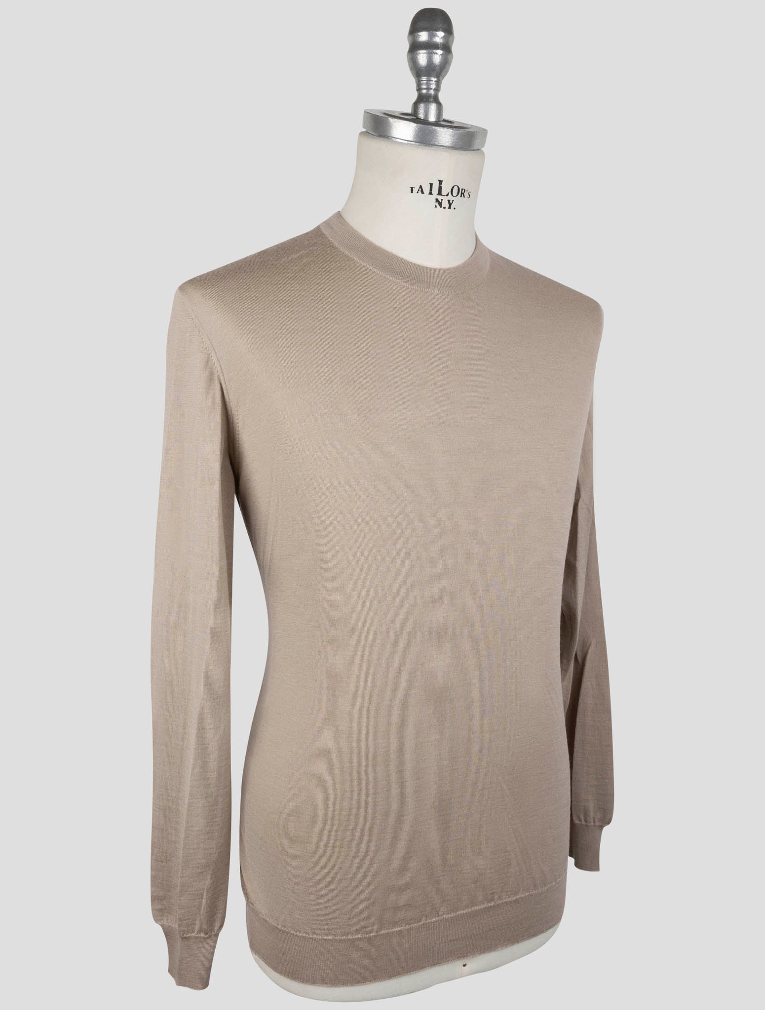 Kiton Brown Cashmere Silk Sweater Crewneck