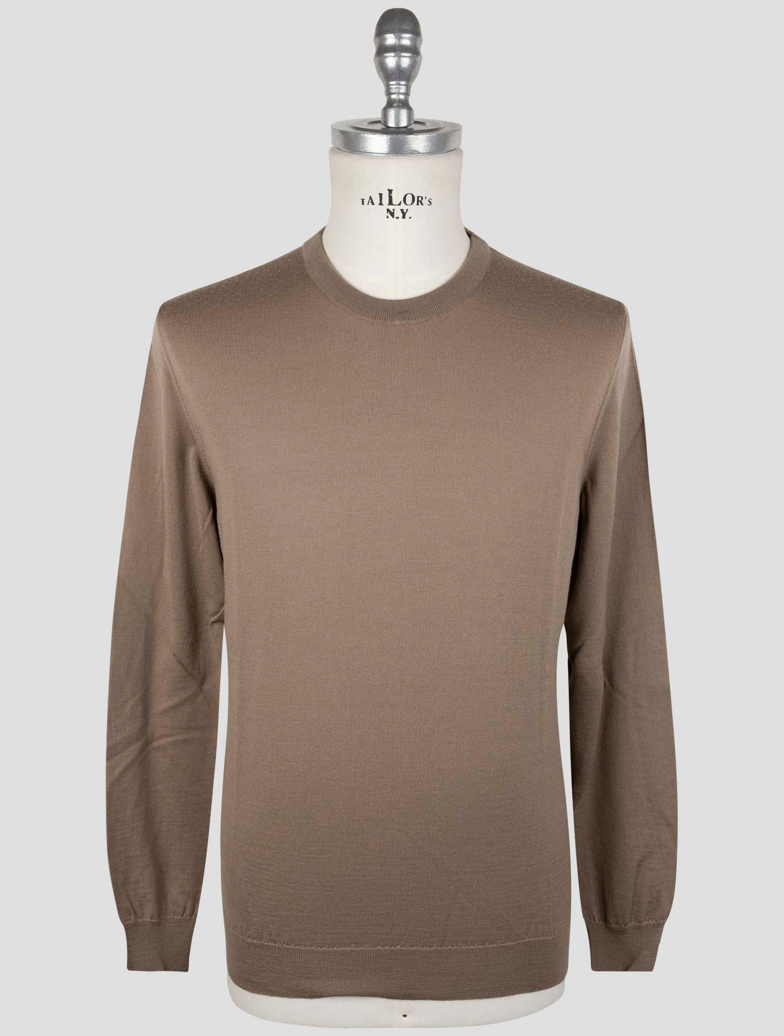 Kiton Brown Wool Sweater Crewneck