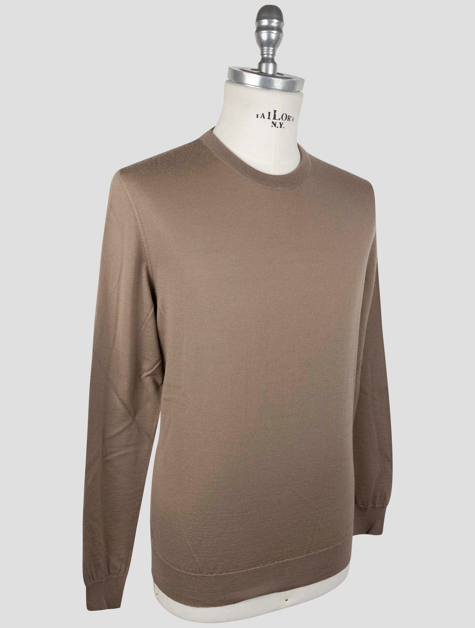 Kiton Brown Wool Sweater Crewneck