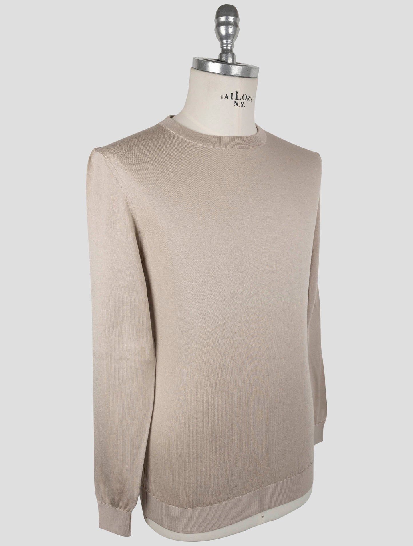 Kiton Brown Silk Sweater Crewneck