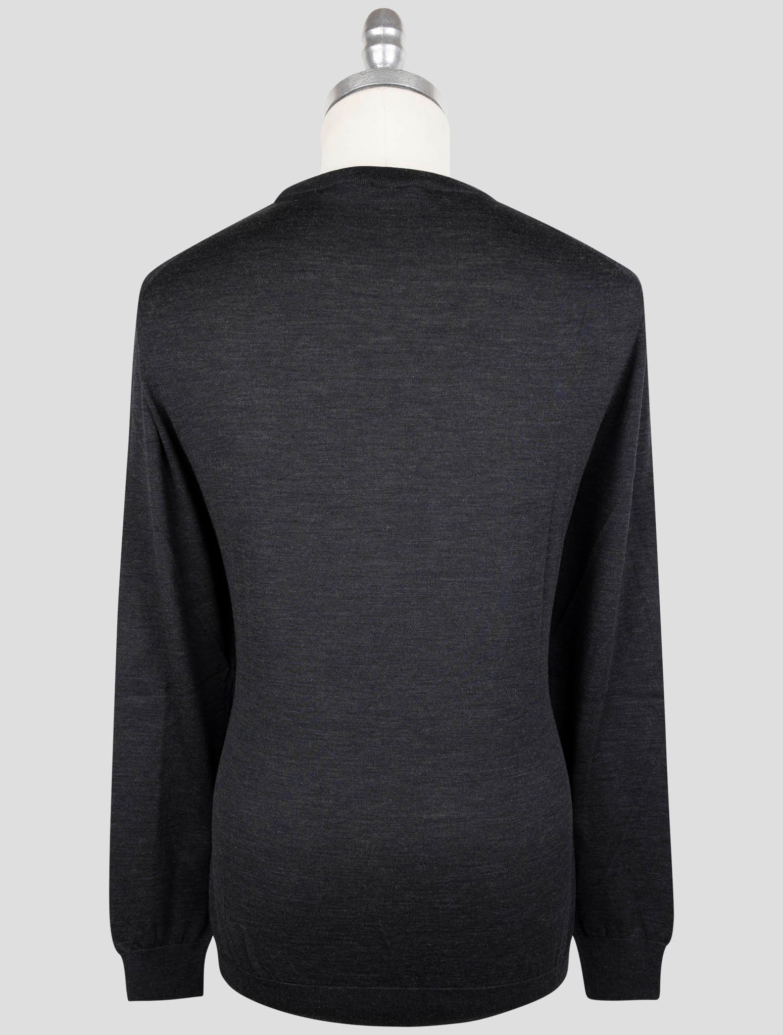 Kiton Black Wool 14 Micron Sweater Crewneck