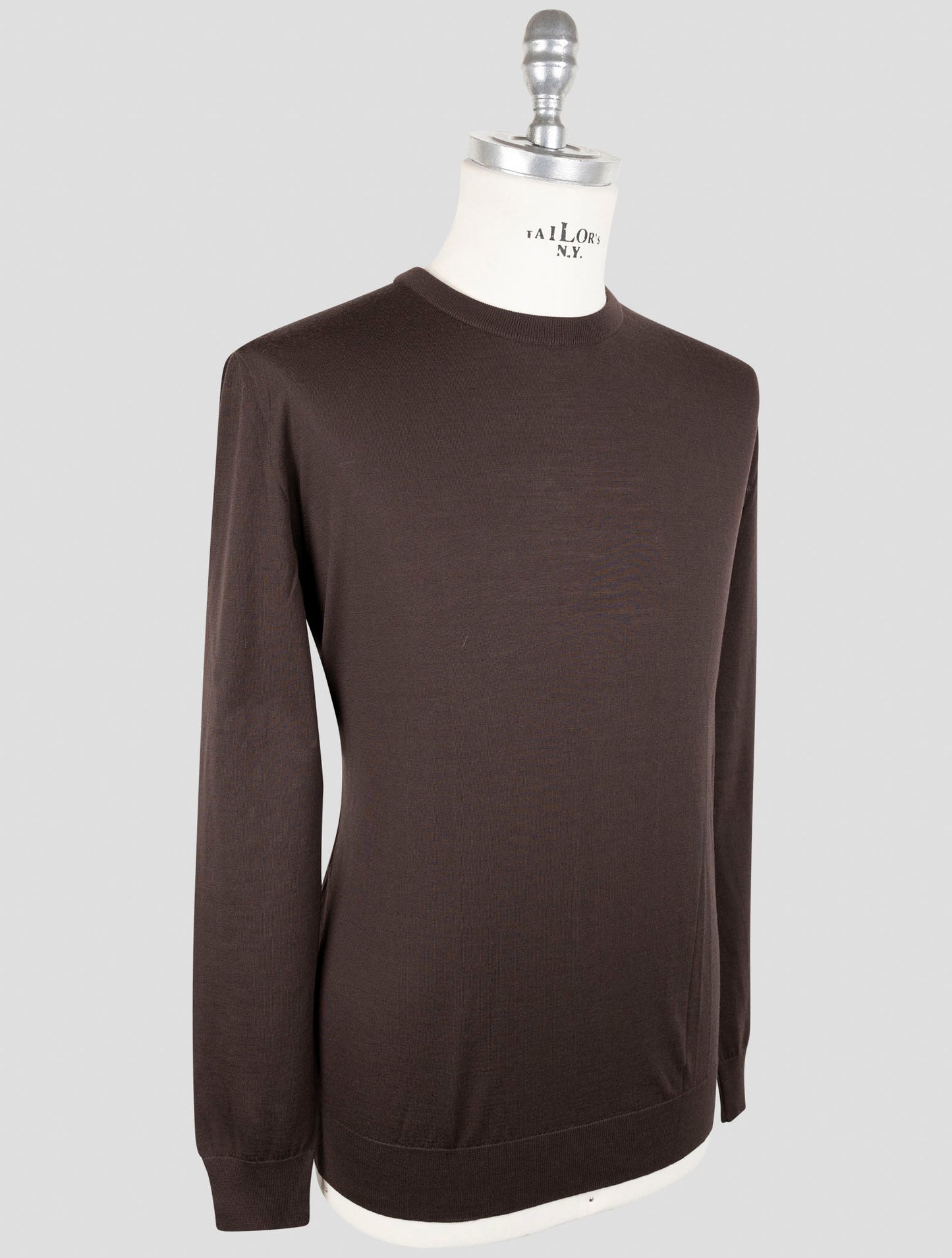 Kiton Brown Wool 14 Micron Sweater V-Neck