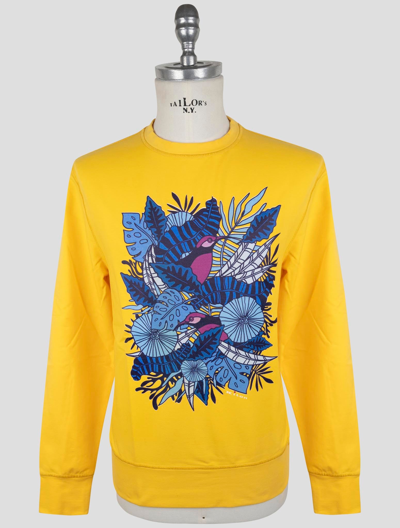 Kiton Yellow Cotton Ea Sweater Crewneck