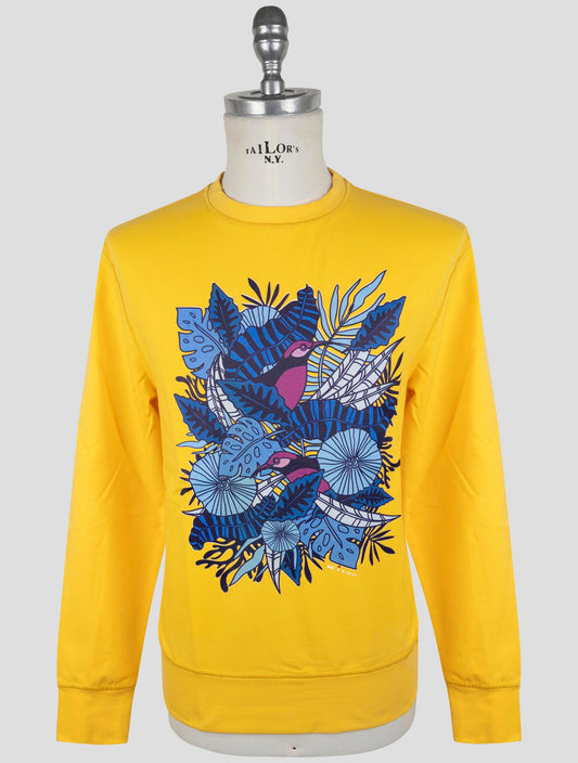 Kiton Yellow Cotton Ea Sweater Crewneck