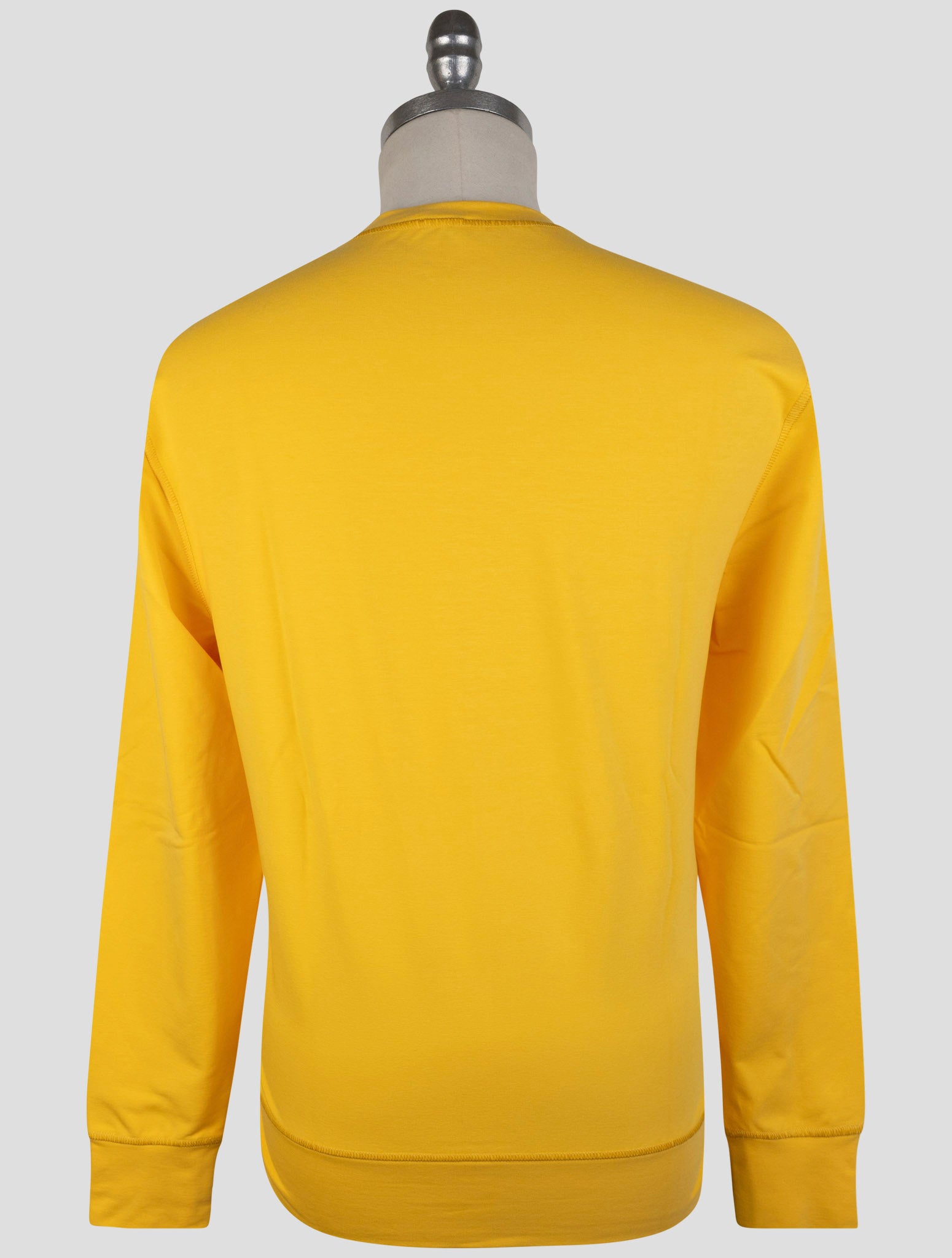 Kiton Yellow Cotton Ea Sweater Crewneck