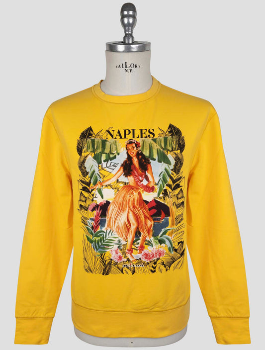Kiton Yellow Cotton Ea Sweater Crewneck