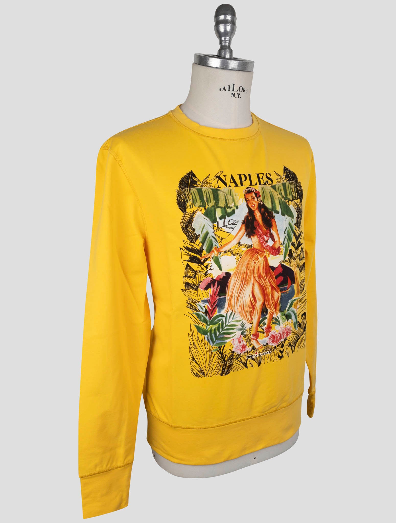Kiton Yellow Cotton Ea Sweater Crewneck