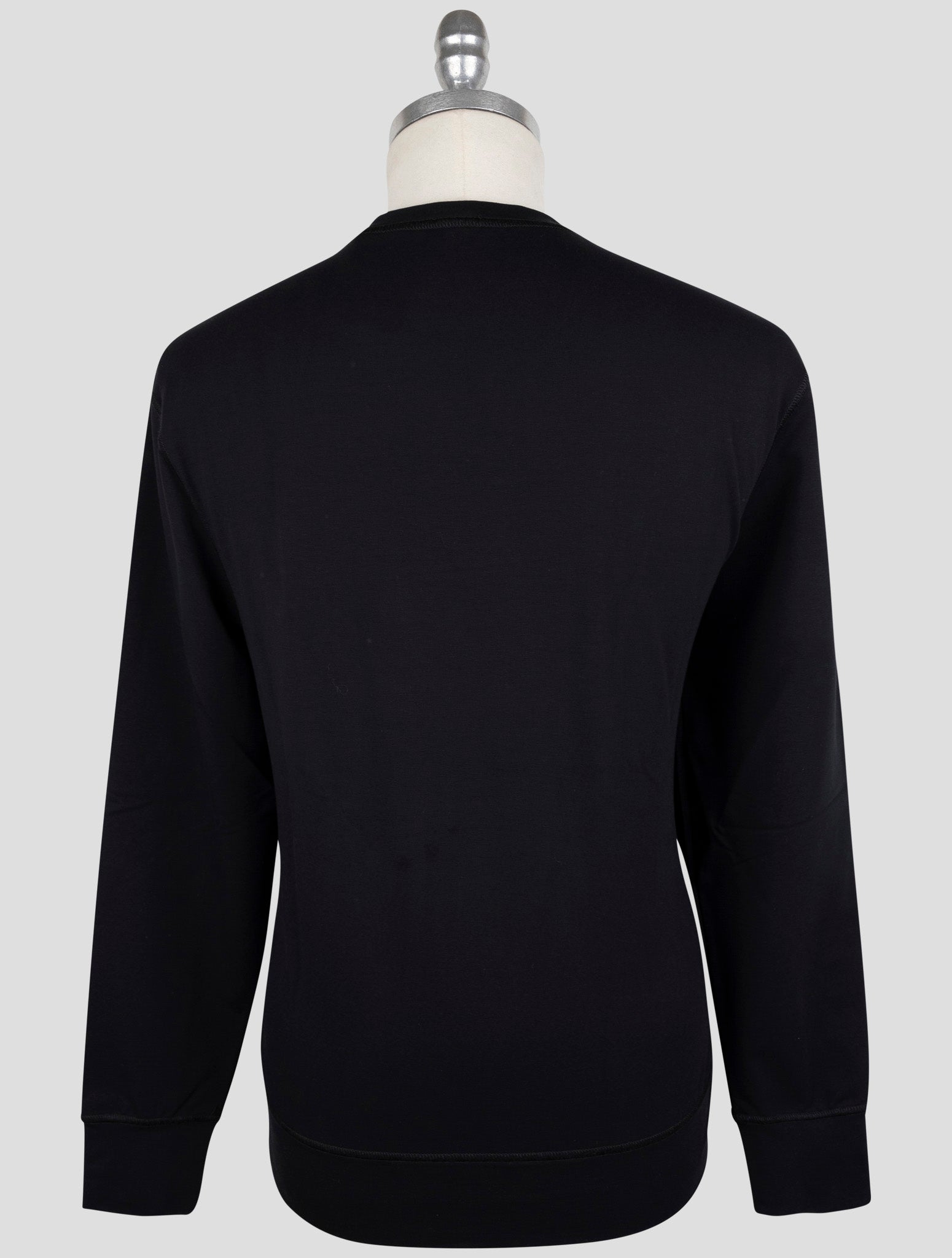Kiton Black Cotton Ea Sweater Crewneck