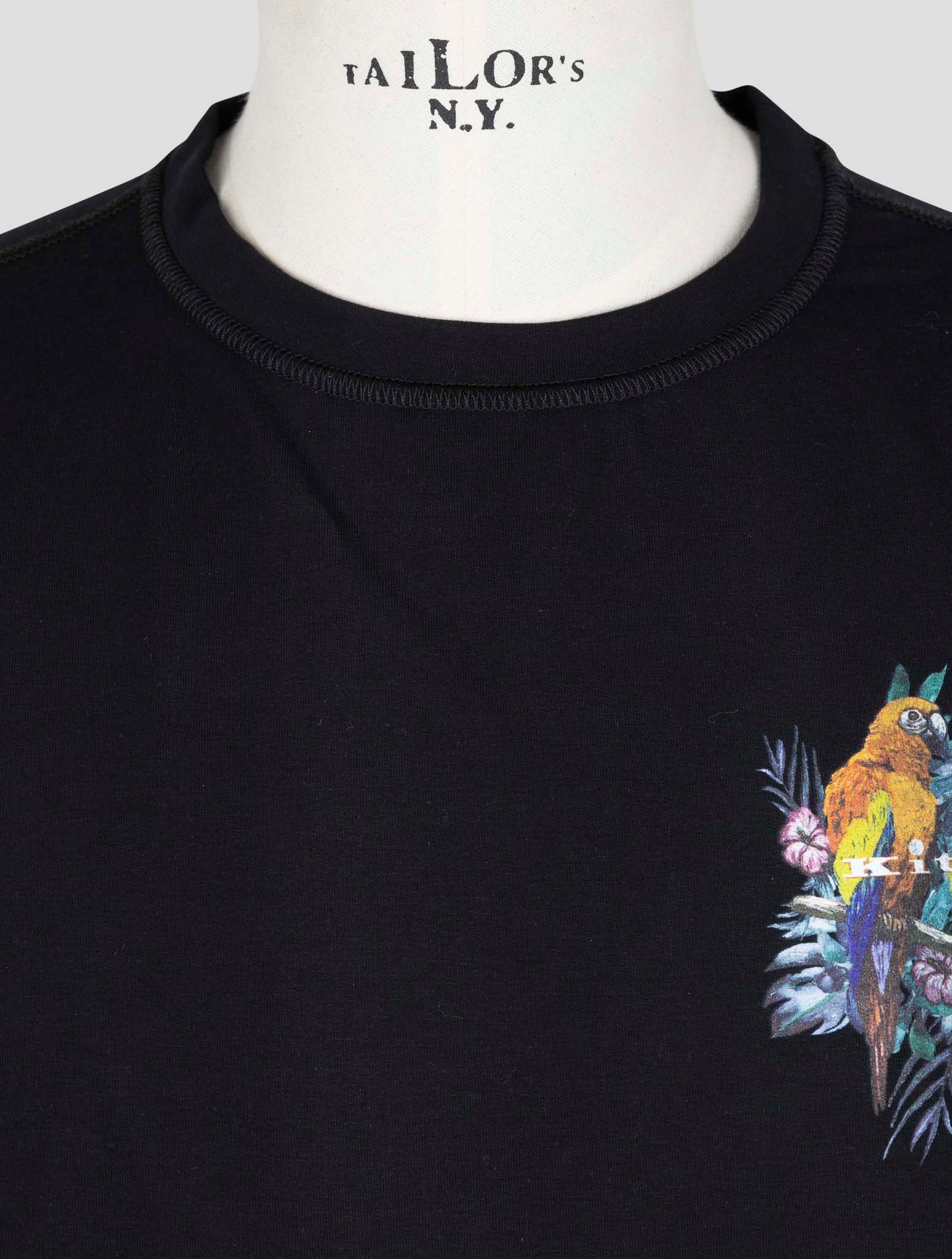 Kiton Black Cotton Ea Sweater Crewneck