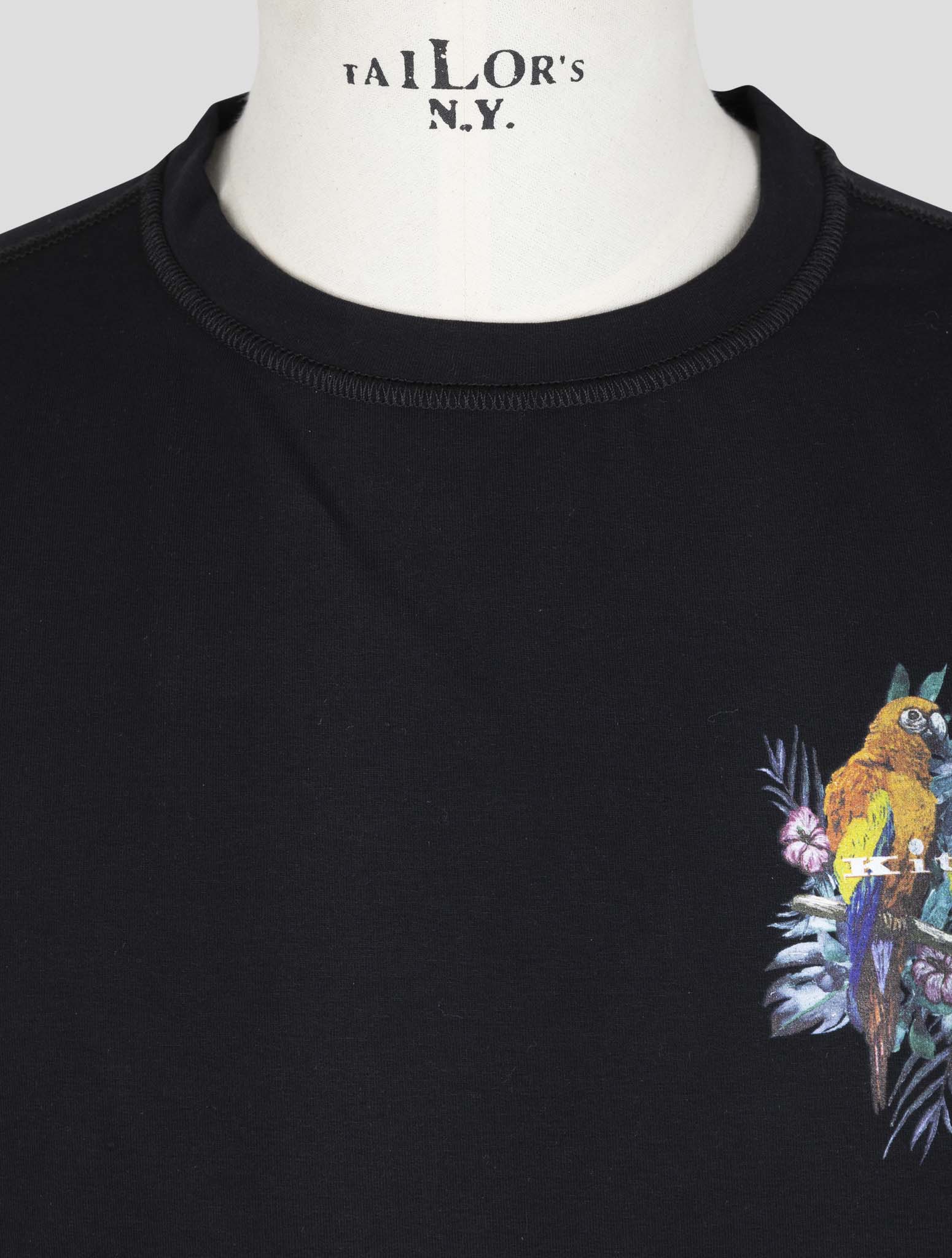 Kiton Black Cotton Ea Sweater Crewneck