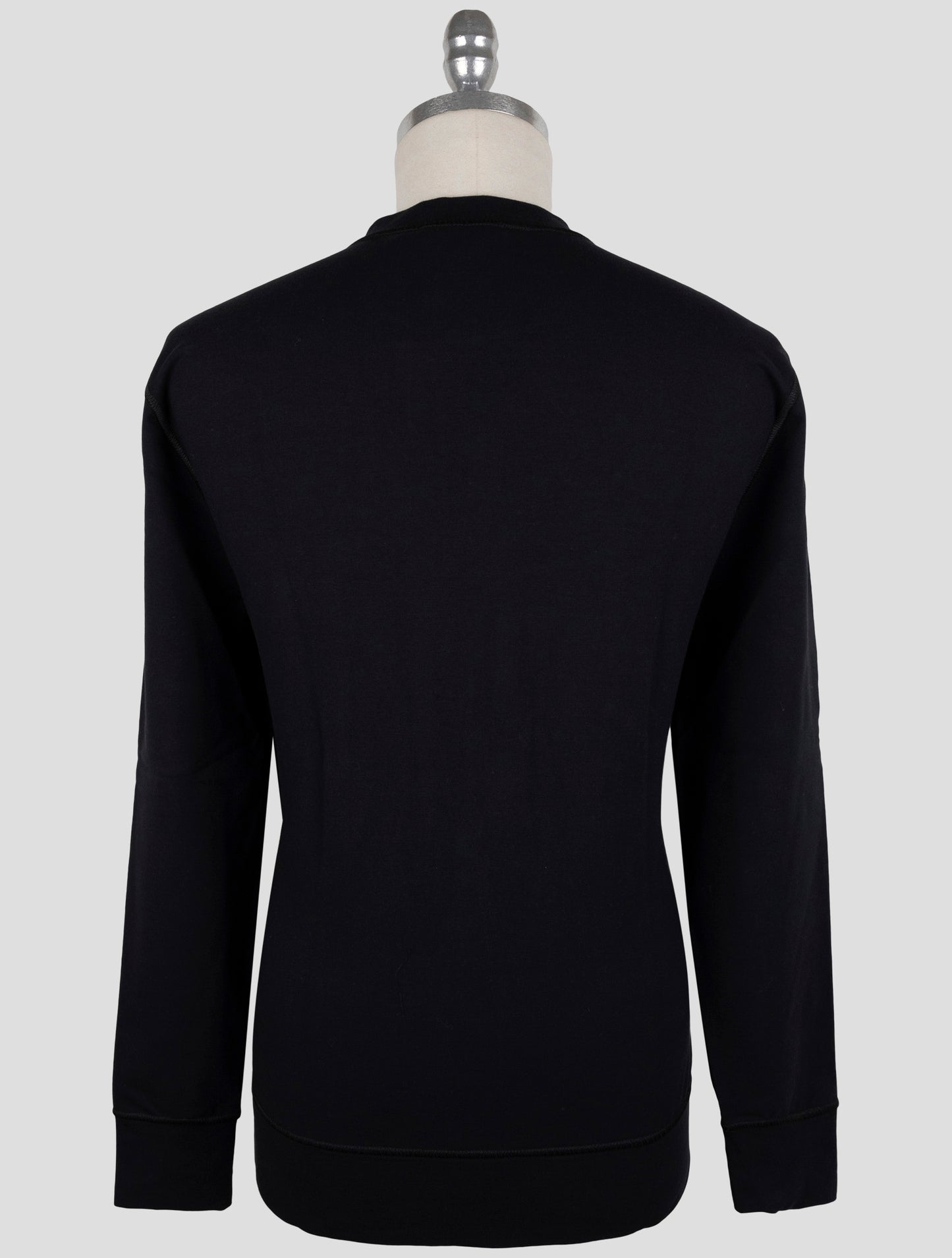 Kiton Black Cotton Ea Sweater Crewneck