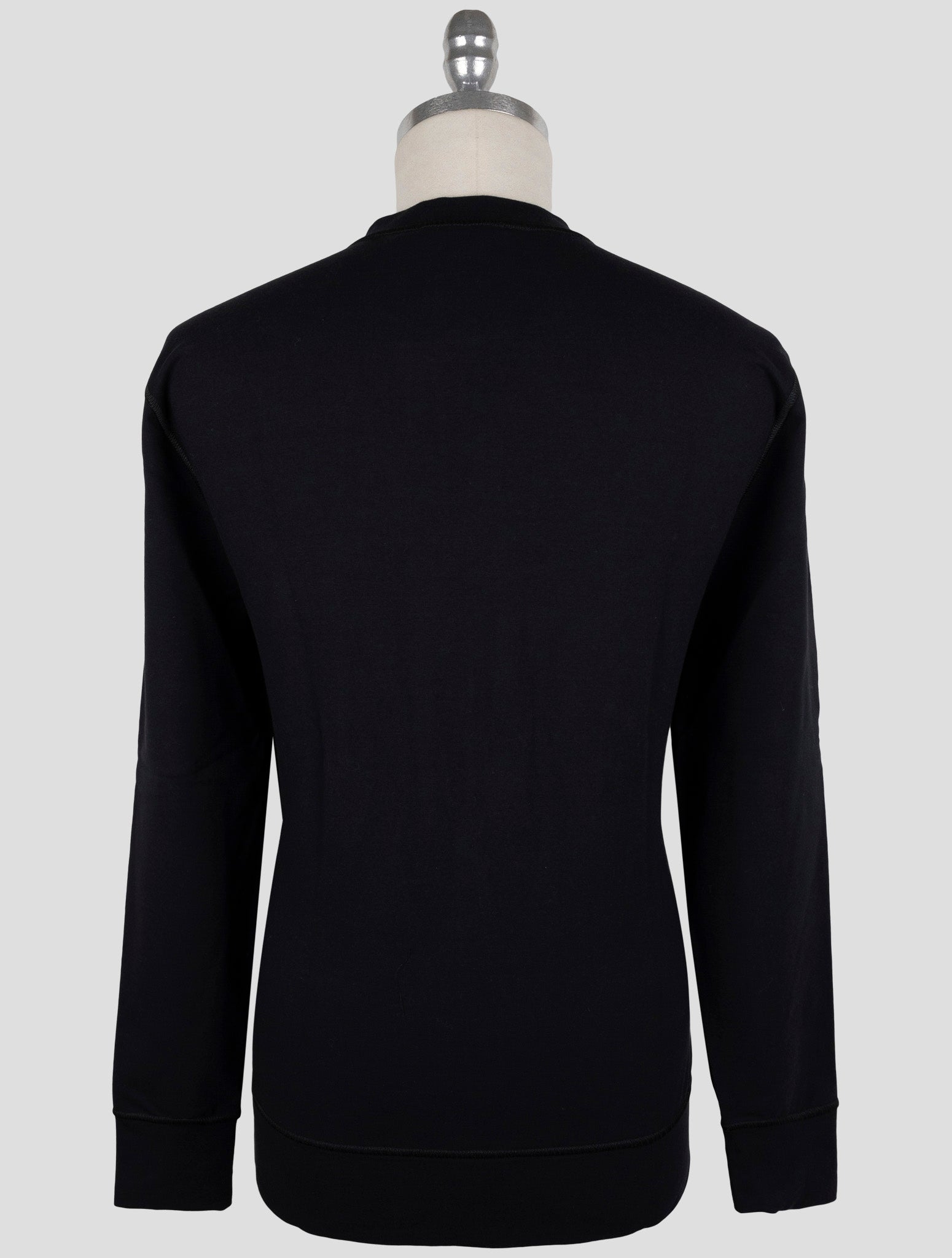 Kiton Black Cotton Ea Sweater Crewneck