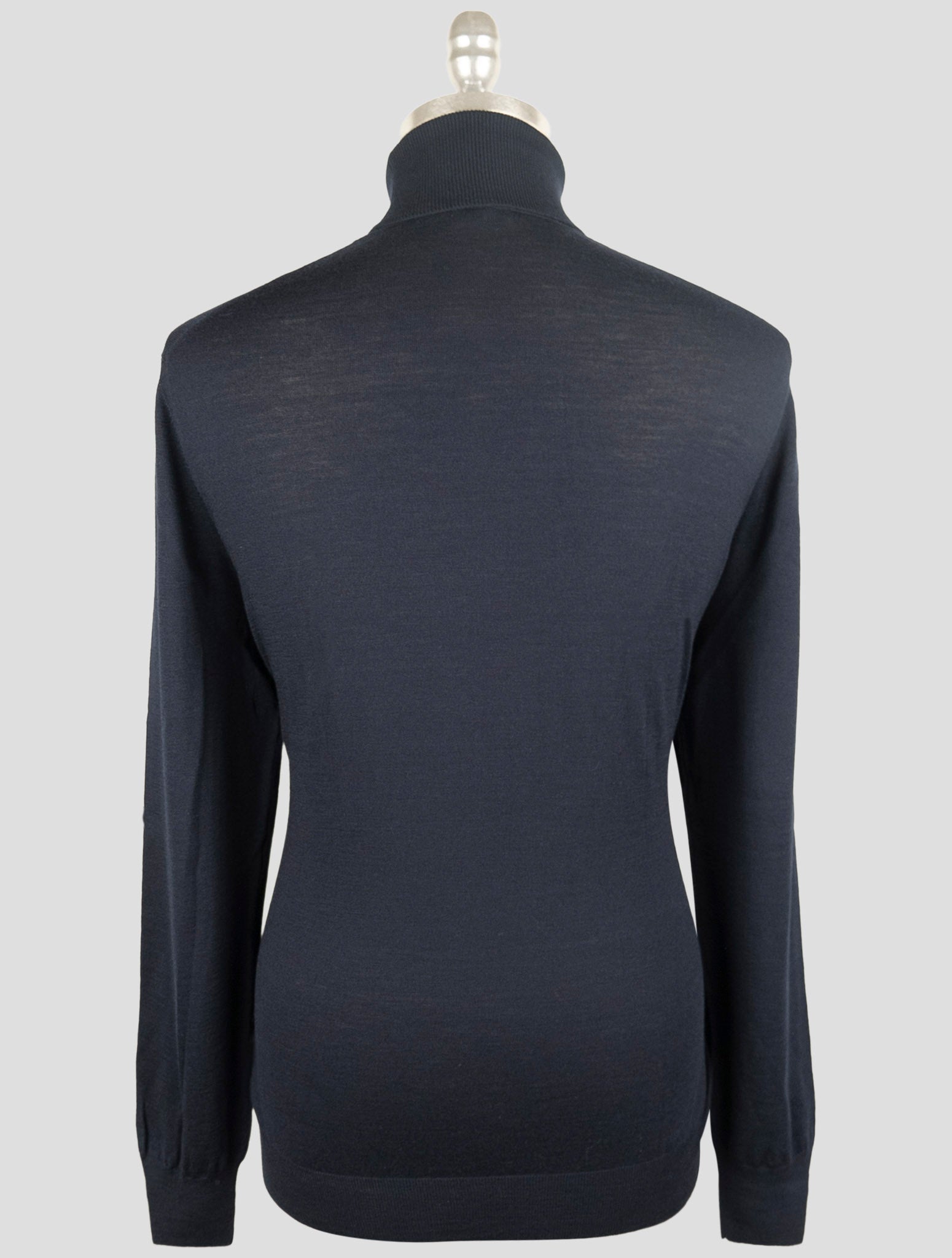 Kiton Dark Blue Wool Sweater Turtleneck