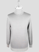 Kiton Gray Cashmere Silk  Sweater Turtleneck