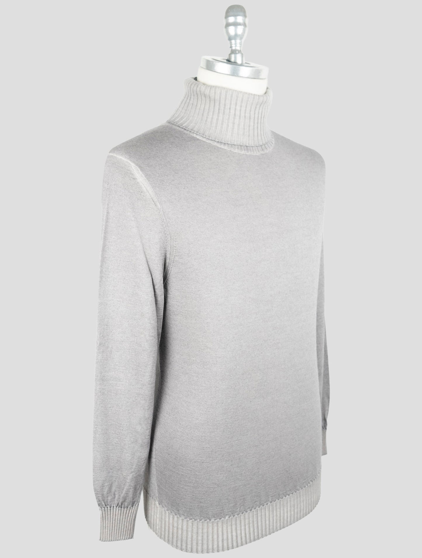 Kiton Gray Cashmere Silk  Sweater Turtleneck