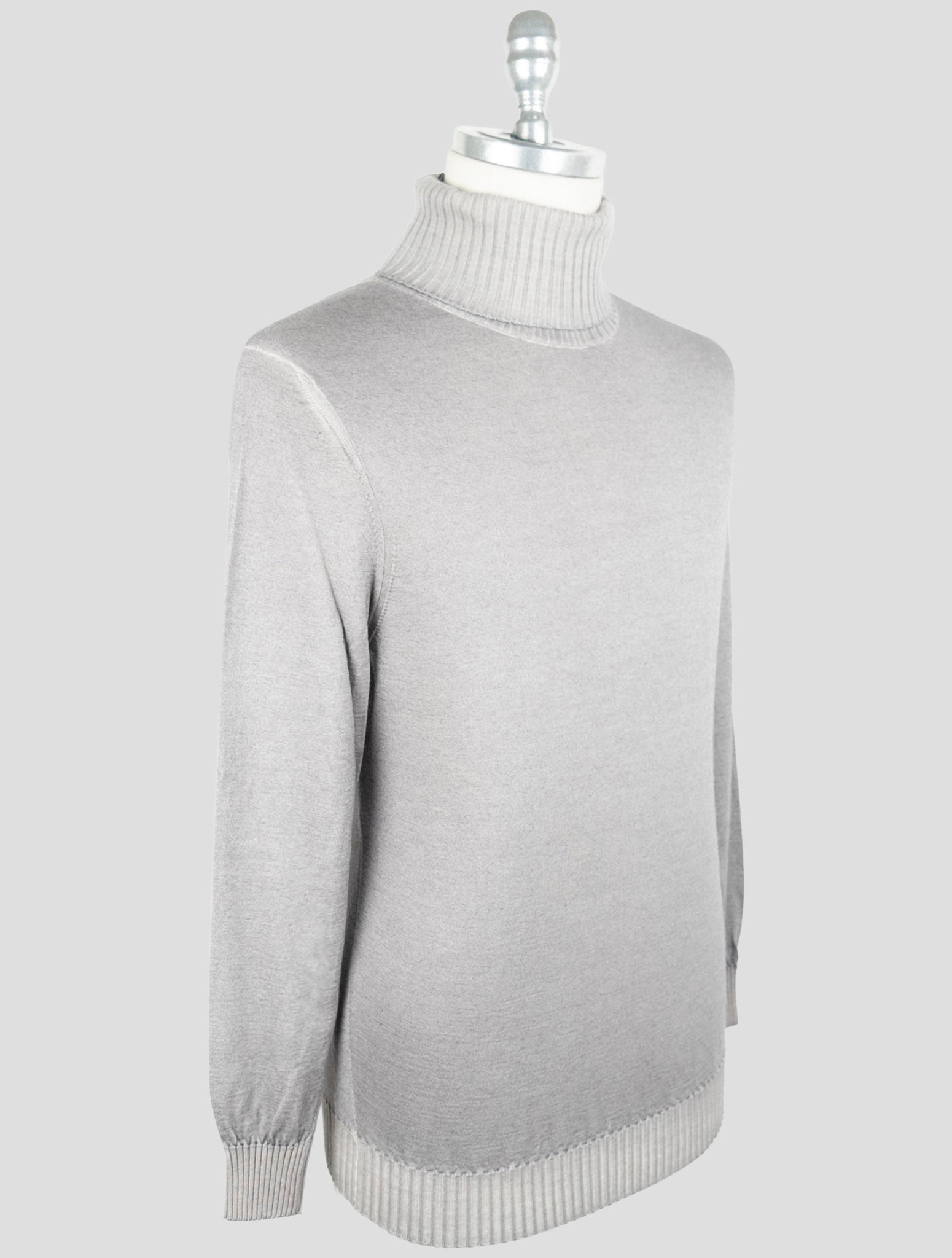 Kiton Gray Cashmere Silk  Sweater Turtleneck