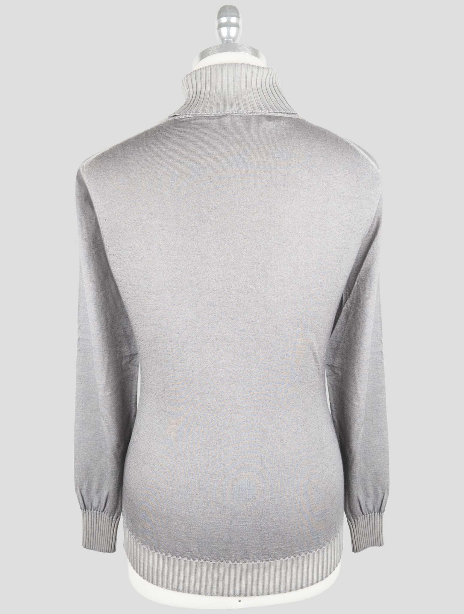 Kiton Gray Cashmere Silk  Sweater Turtleneck