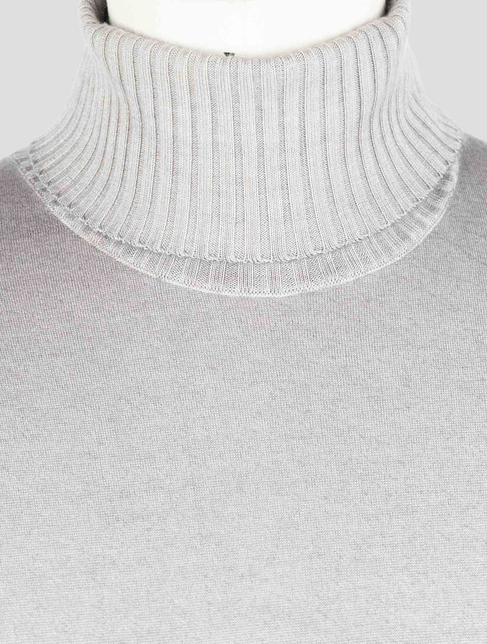 Kiton Gray Cashmere Silk  Sweater Turtleneck
