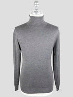 Kiton Gray Silk Cashmere Linen Sweater Turtleneck