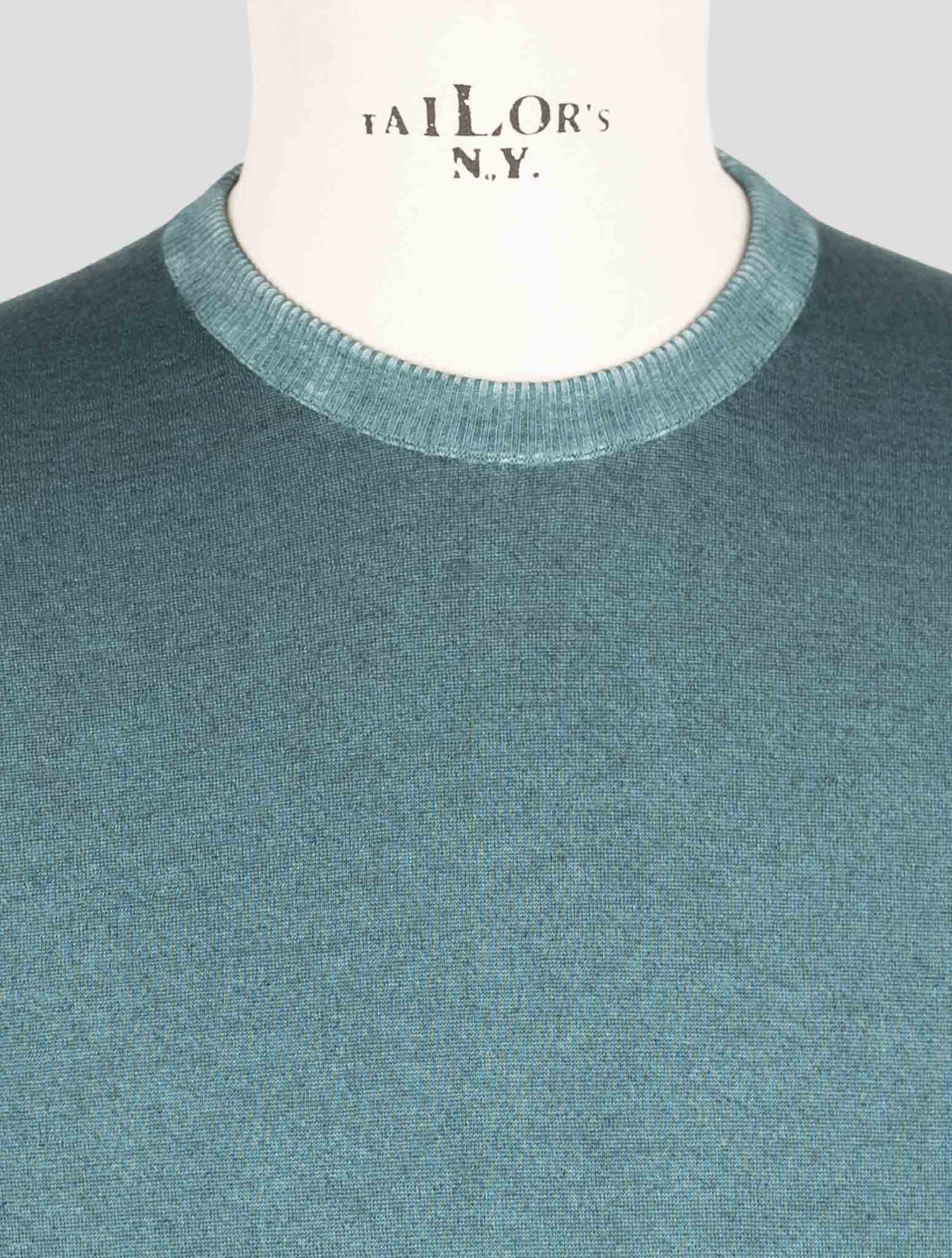 Kiton Green Cashmere Silk Sweater Crewneck