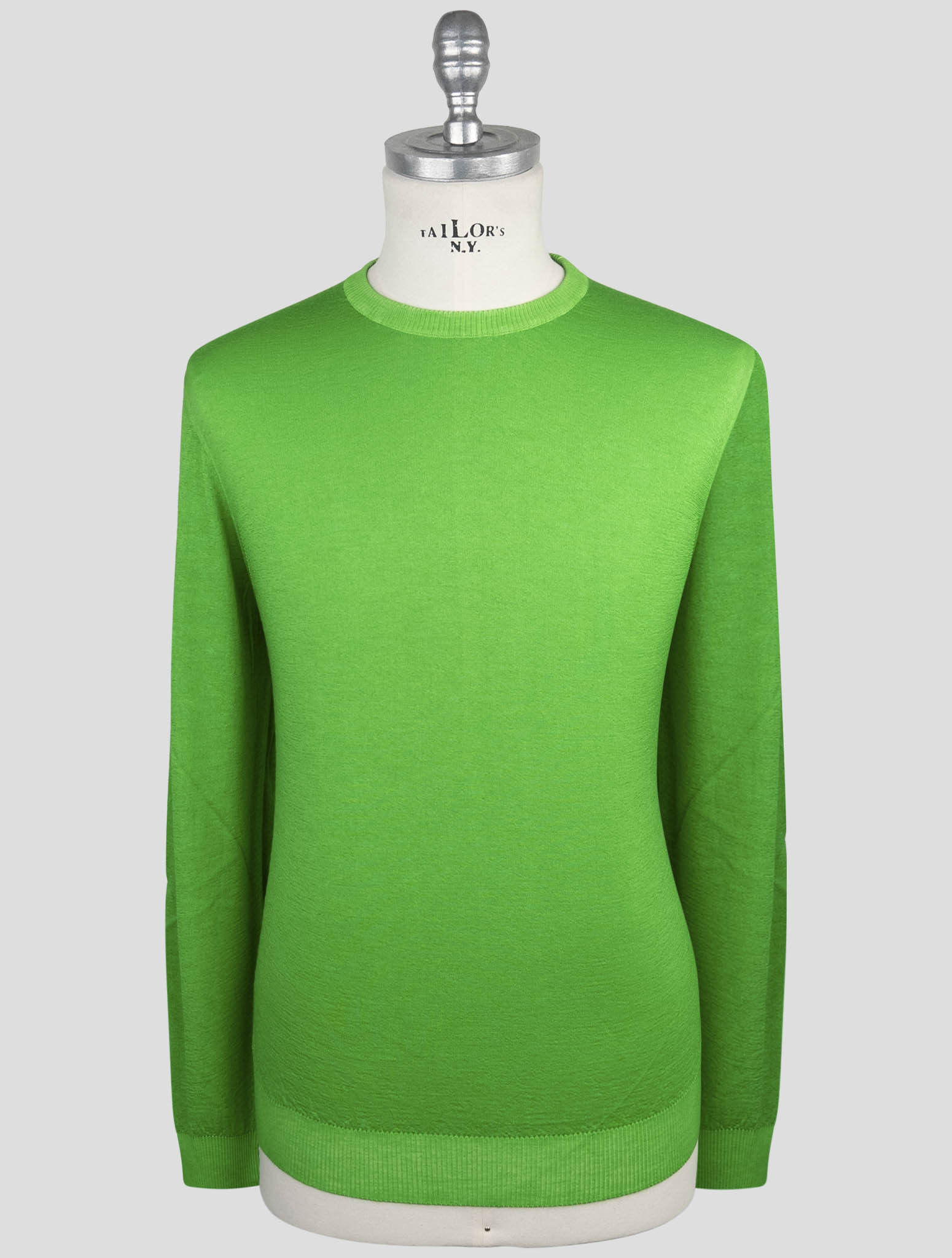 Kiton Green Cashmere Silk Sweater Crewneck