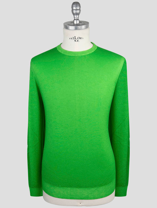 Kiton Green Cashmere Silk Sweater Crewneck