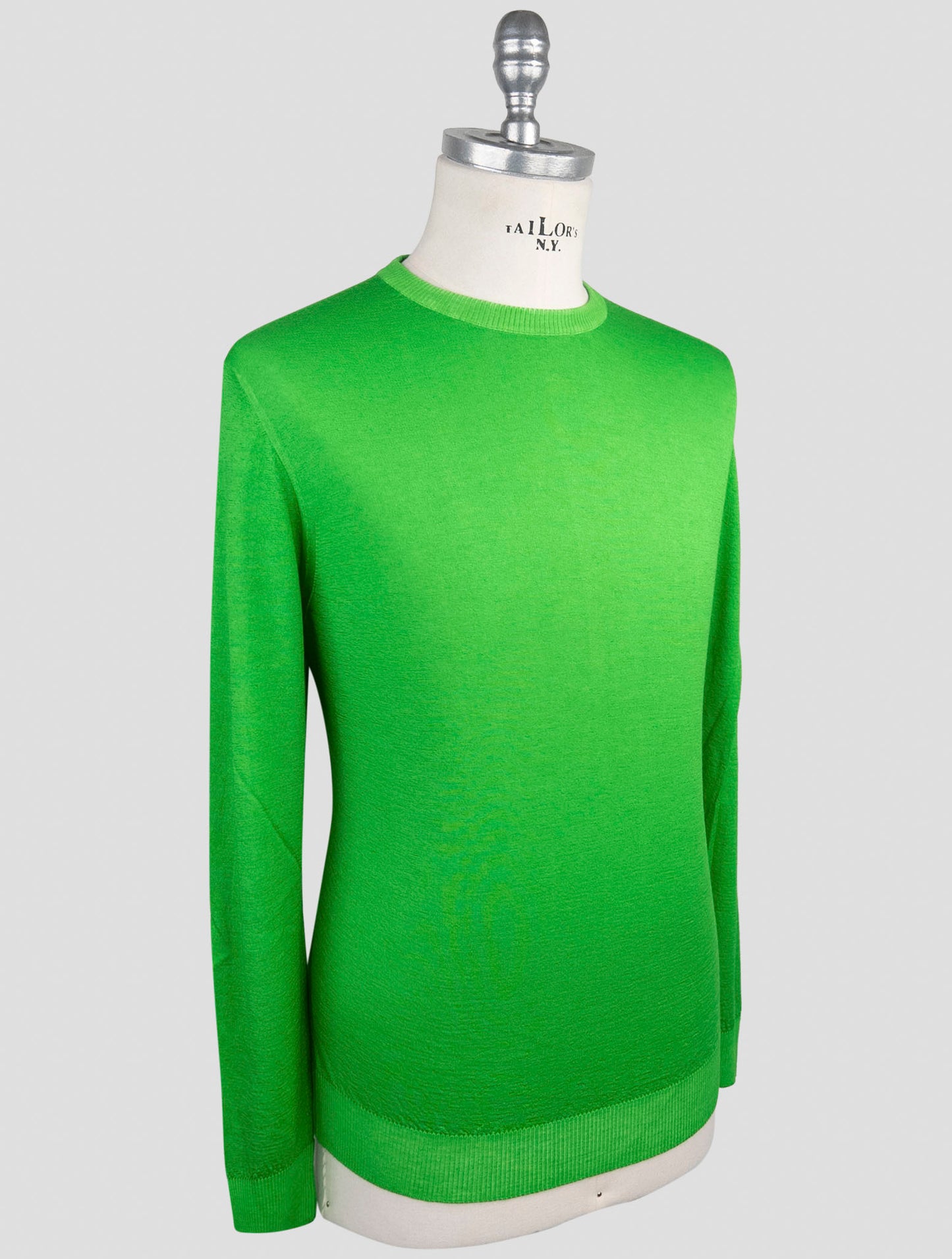 Kiton Green Cashmere Silk Sweater Crewneck